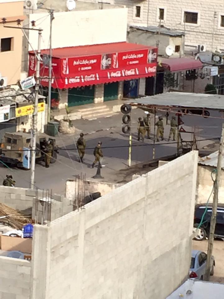 Israeli occupation forces during the invasion in Ni'lin 20-10-2015